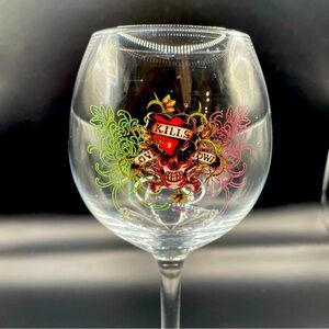 Ed Hardy “Love Kills Slowly” Wine Glass (1)